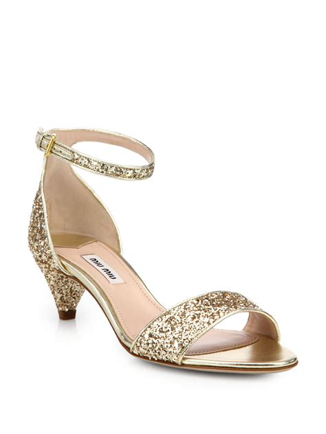 miu miu gold heels|Women's Miu Miu Heels .